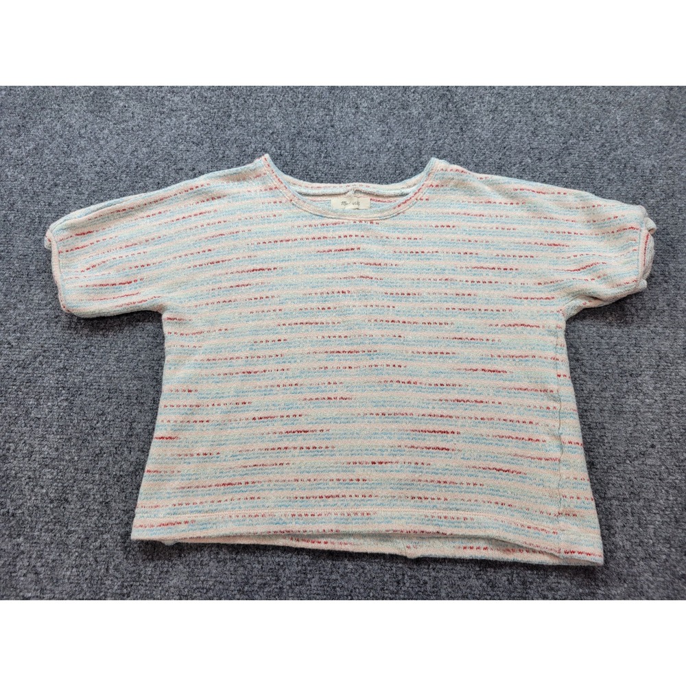 Madewell Space Dye Striped Short Sleeve Knit Top AN128 Multi-Color XS